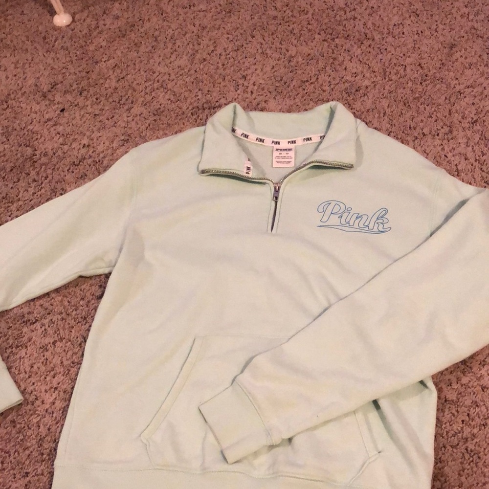 Pink half zip sweater